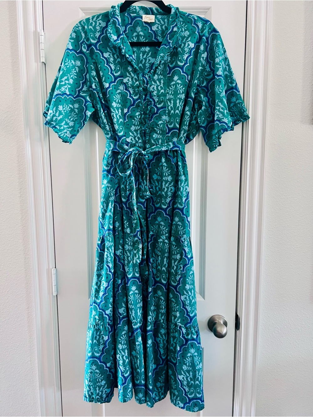 Blue and Green Patterned Dress